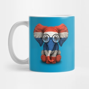 Baby Elephant with Glasses and Thai Flag Mug